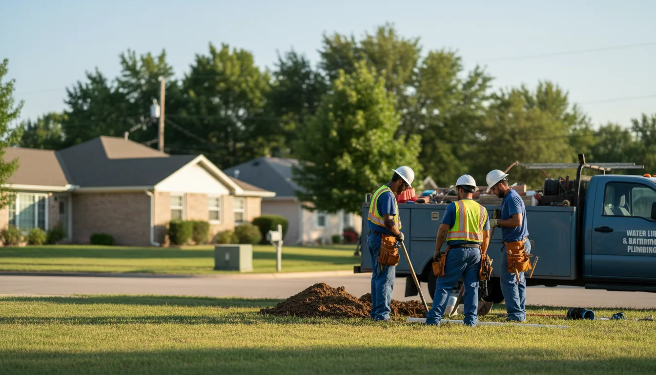 Residential water line and bathroom plumbing service in Mount Vernon, TX
